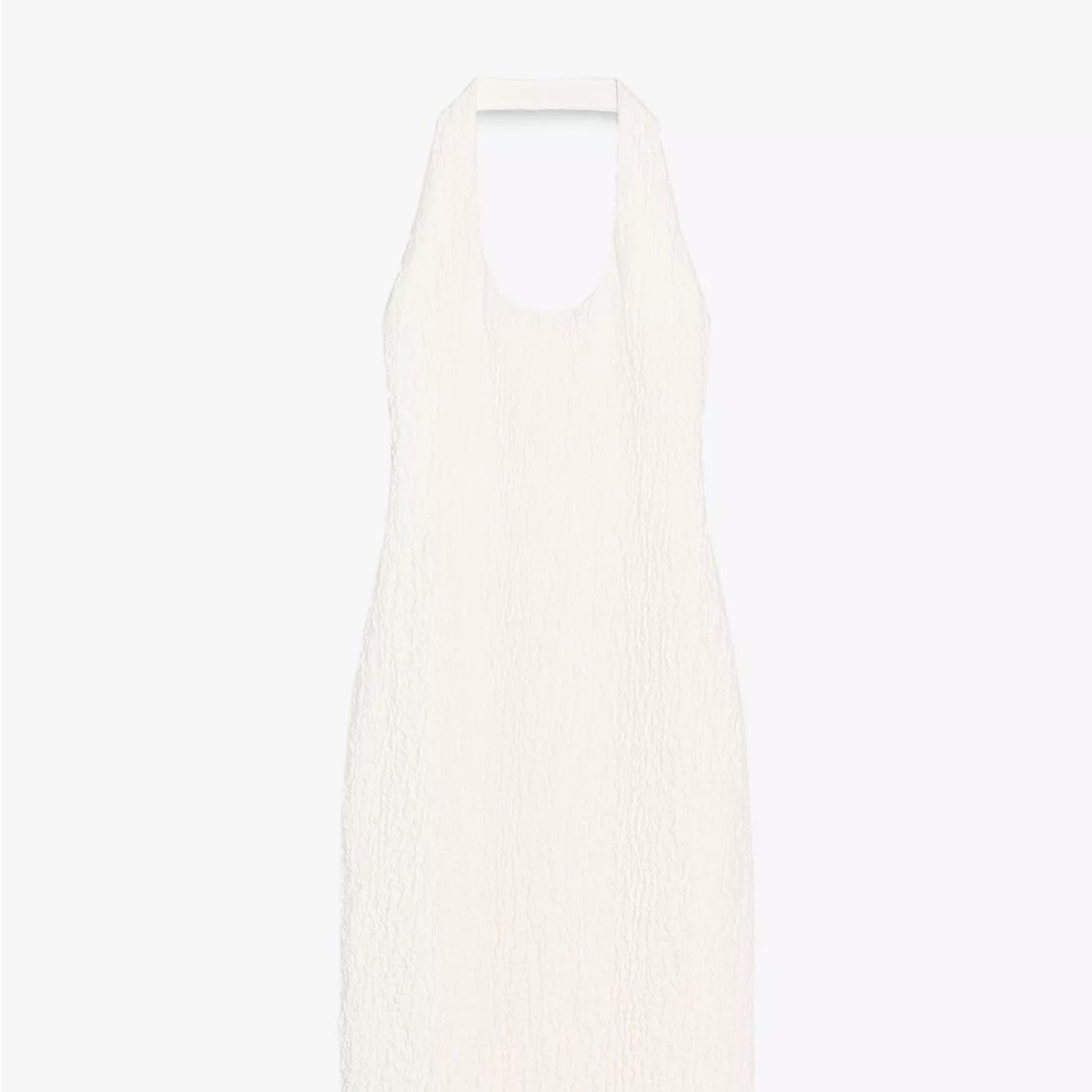 Midi white Halter Dress